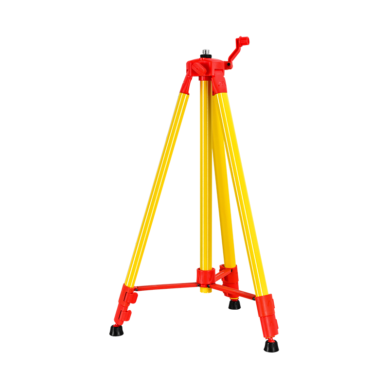 Trípode de nivel láser de acero de aleación rojo‑amarillo de 1,6 m